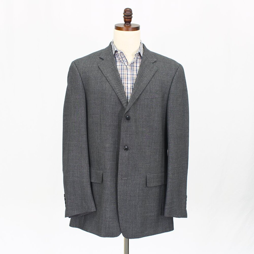 Kenneth Cole 44L Gray Blazer Sport Coat Jacket 3-Button Solid Y224